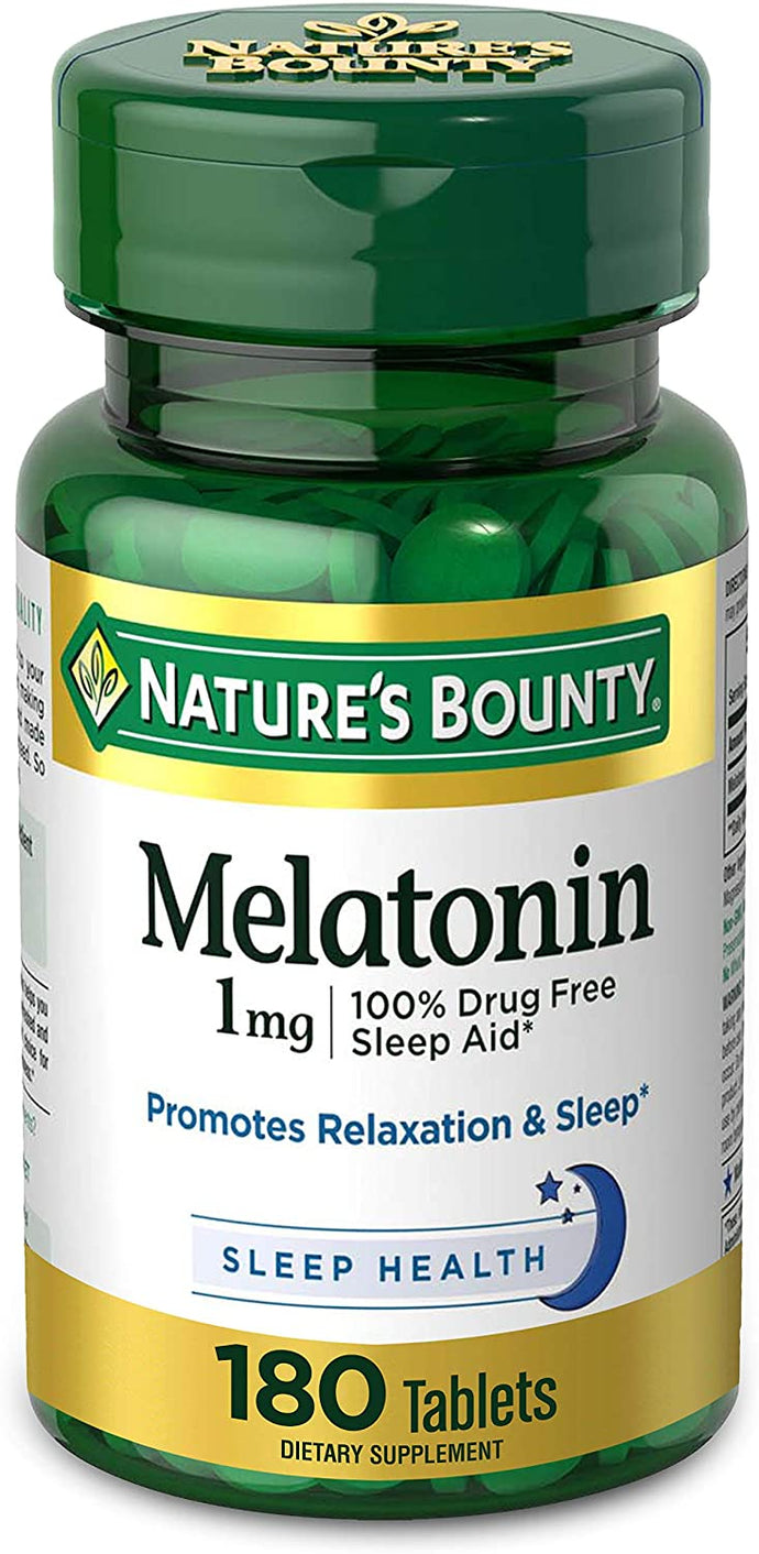 Melatonina- para relajación y la salud del sueño, 1 mg, 180 tabletas