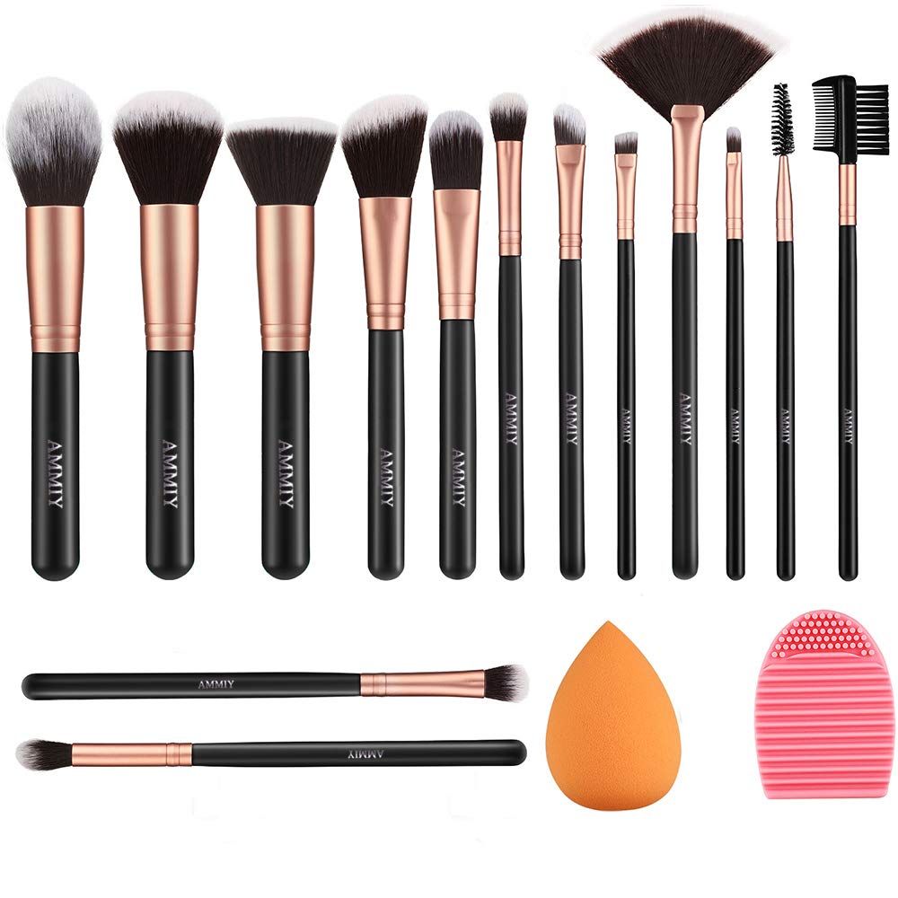 Pinceles de maquillaje de oro rosa 14 unids NDP45