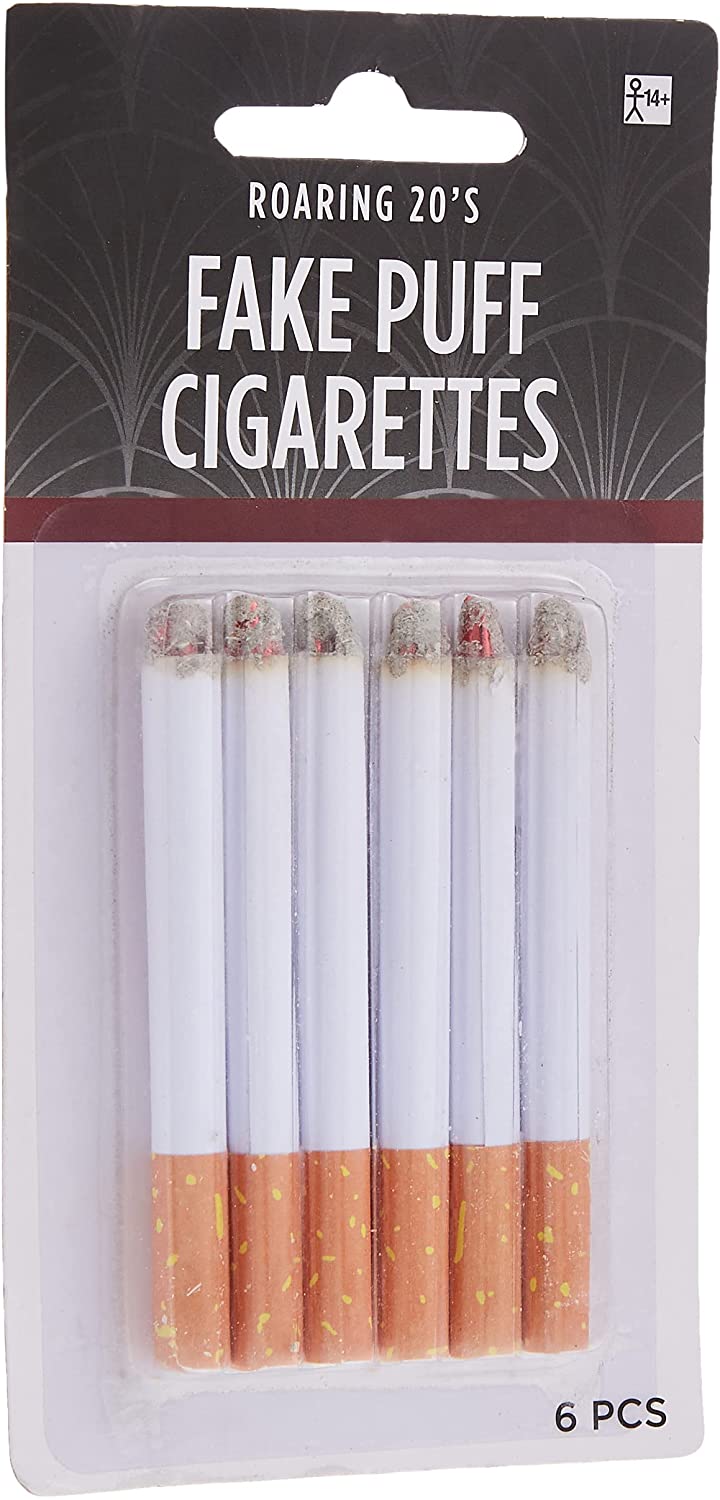 Cigarrillos falsos de soplo de 6 piezas, talla única, color blanco | 1 paquete
