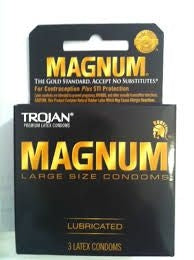 Trojan Magnum Preservativos lubricados de tamaño grande de 3 ct