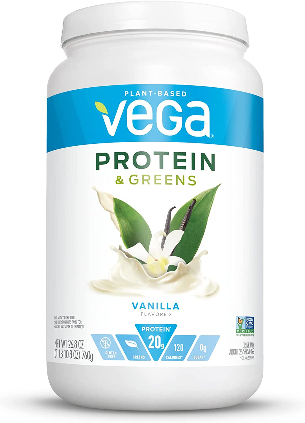Envase de proteínas y hierbas en polvo de Vega