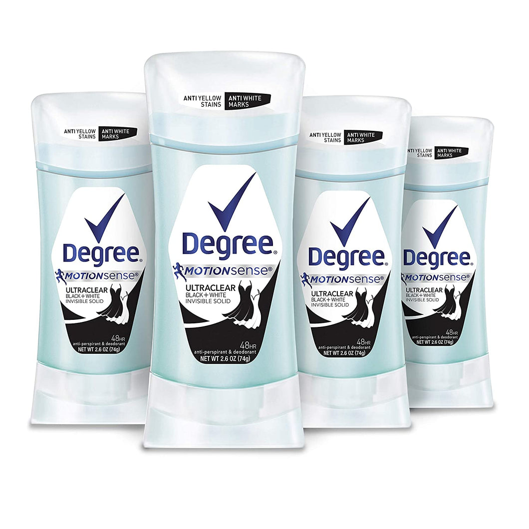 Degree UltraClear Antitranspirante para mujeres protege de manchas 2.6 oz 4 unidades