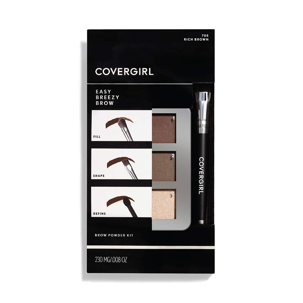 Equipo de polvo para cejas Easy Breezy, rico color café, de Covergirl