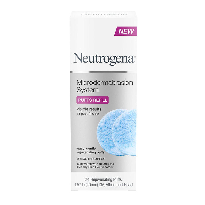 Neutrogena Microdermabrasion System Puff Recambios, Exfoliante facial con glicerina, removedor de arrugas, 24 u.