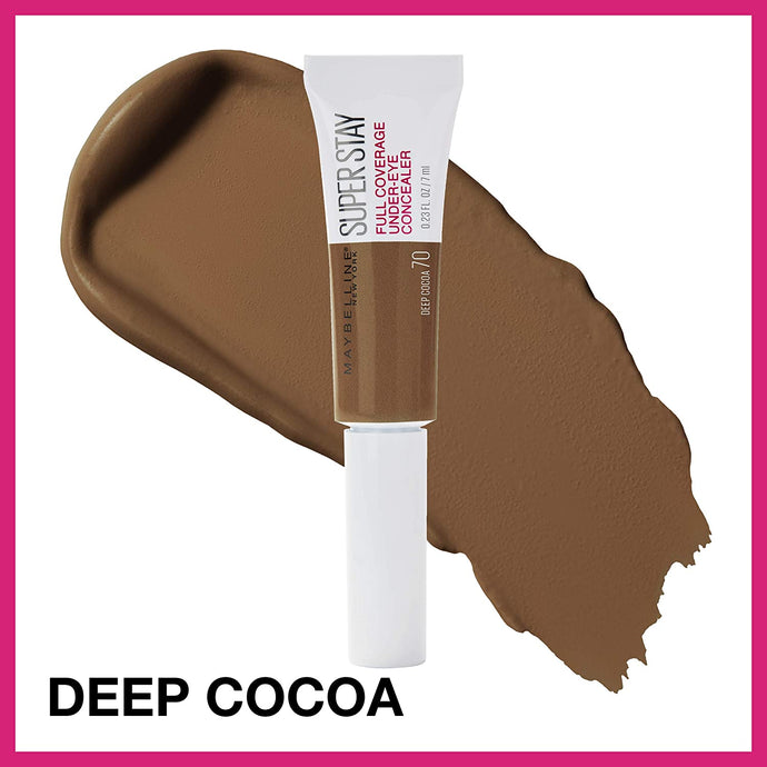 Maybelline Super Stay - Maquillaje de cobertura total, iluminador, larga duración- 70 Cacao
