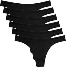 Cargar imagen en el visor de la galería, Parte de abajo de bikini, tipo tanga, algodón transpirable, paquete de 6 NDP95
