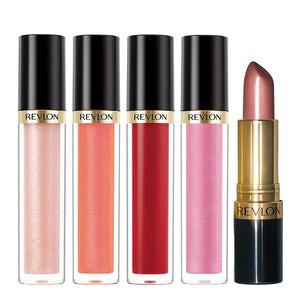 Revlon Super Lustrous Lip Gloss, Juego de 4 piezas de regalo