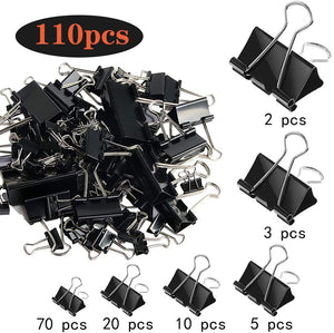 110 clips de carpeta de varios tamaños, tamaño grande, mediano, pequeño, mini y micro NDP 87