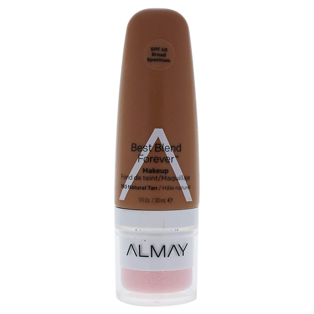 Almay Best Blend Forever Foundation, marfil, 1 fl. oz, SPF 40, 180 bronceado natural