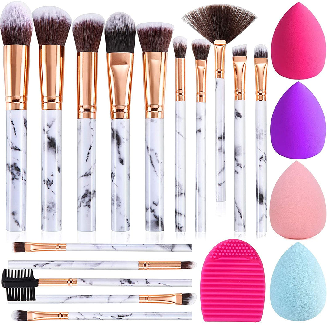 15 piezas de mármol set de brochas de maquillaje NDP41