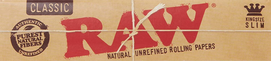 Raw Tamaño King - Papel de liar orgánico super fino, 32 hojas por paquete