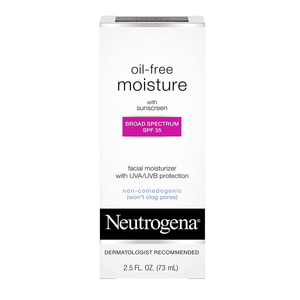 Neutrogena Crema hidratante facial y para el cuello de larga duración diaria sin aceite con protector solar SPF 35