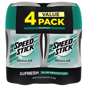 Desodorante Speed Stick para Hombres, Regular - 3 Onzas (Paquete de 4) NDP  11