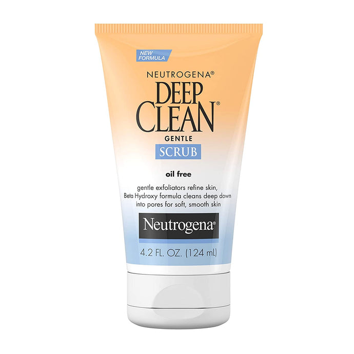 Neutrogena Deep Clean Exfoliante facial diario suave, limpiador sin aceite, 4.2 fl. Onz