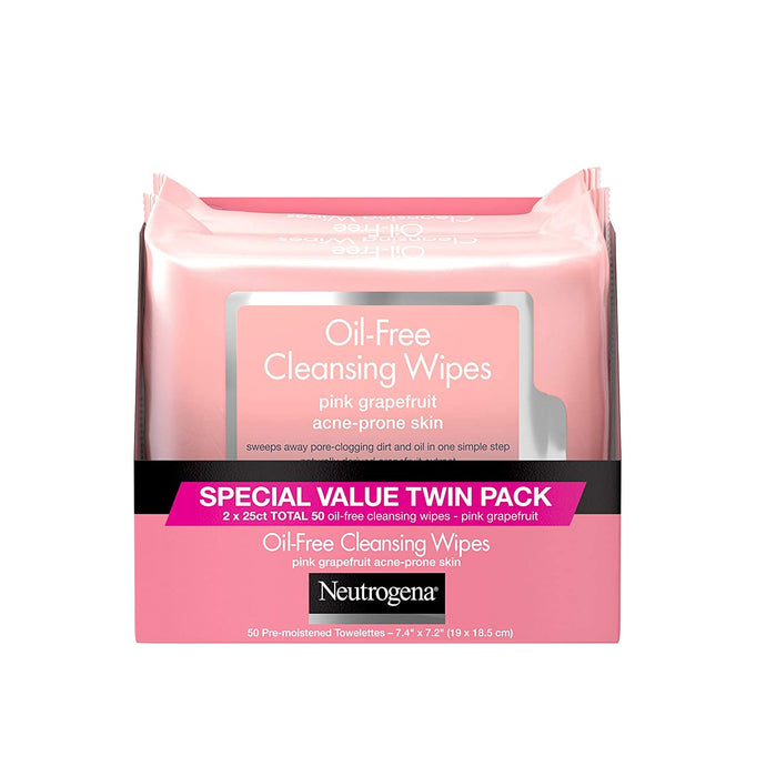 Toallitas limpiadoras sin aceite Neutrogena Twin Pack, Pomelo rosa