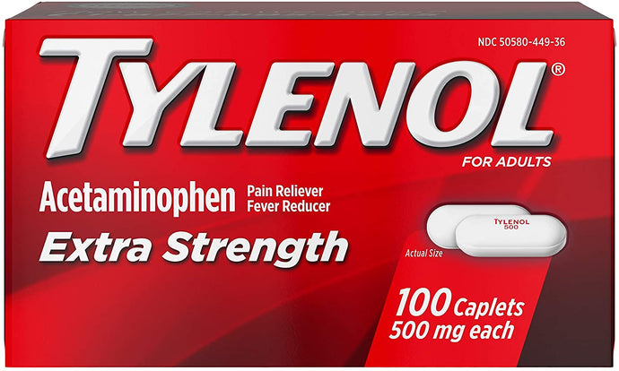 Tylenol Cápsulas extra fuertes con acetaminofeno de 500mg reductor de fiebre, 100 unidades