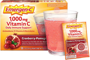 Mezcla para suplemento dietético bebible Emergen-C- 30 paquetes- Sabor: Granada, arándano