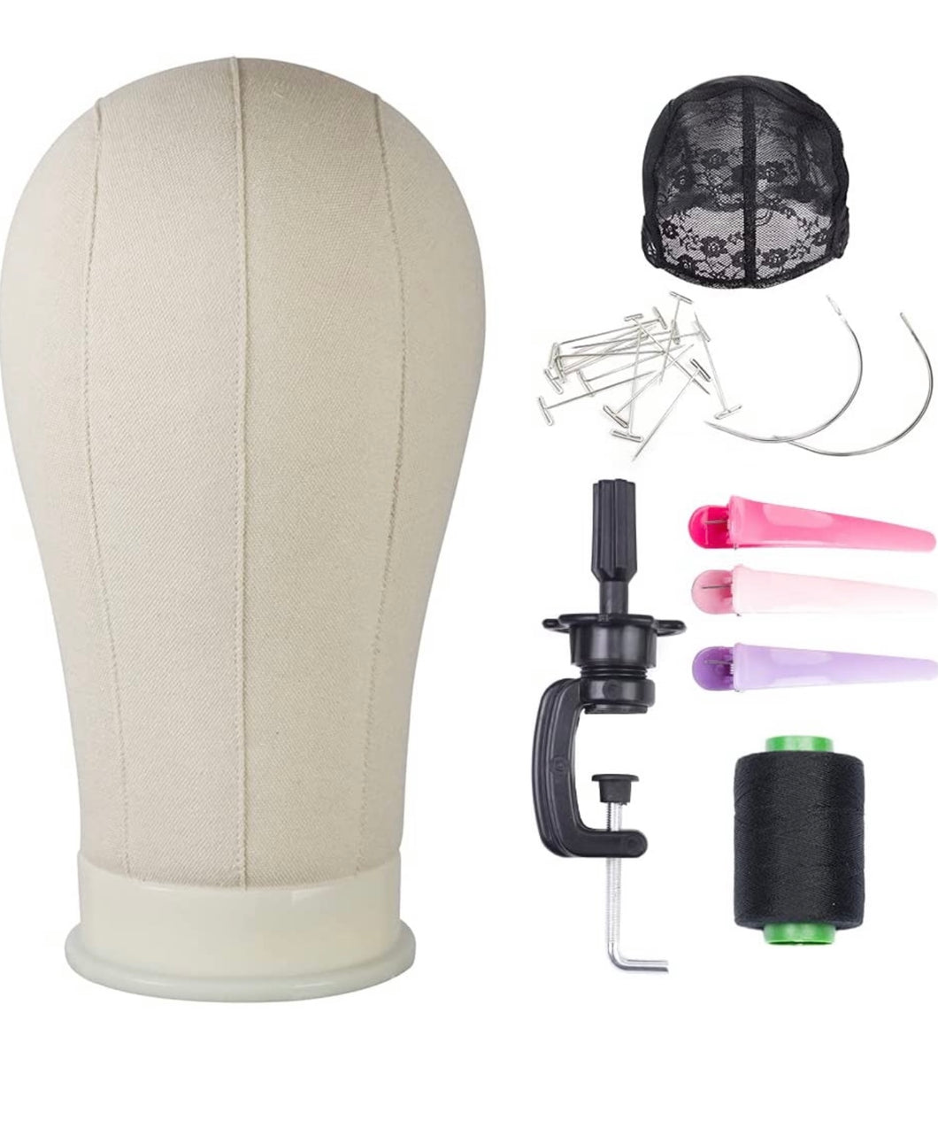 Cabeza de maniquí con soporte para hacer pelucas