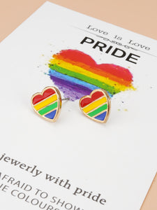 Aretes con diseño de rayas arcoíris