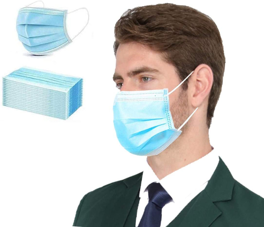 Mascarilla desechable azul de 100 piezas, filtro de 3 capas