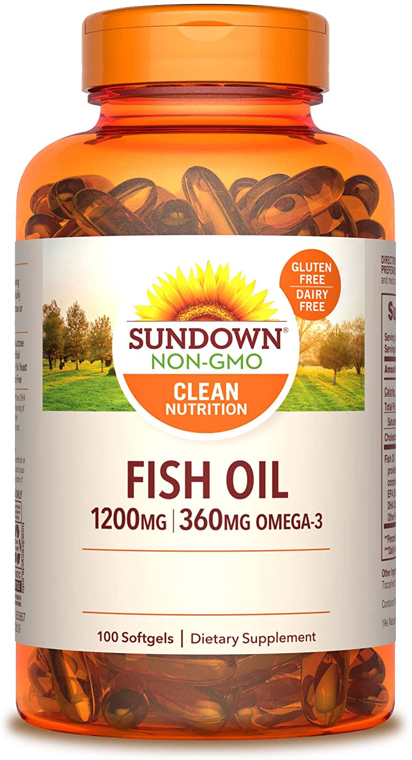 Aceite de pescado 1200mg, Omega 3 natural, 100 cápsulas blandas