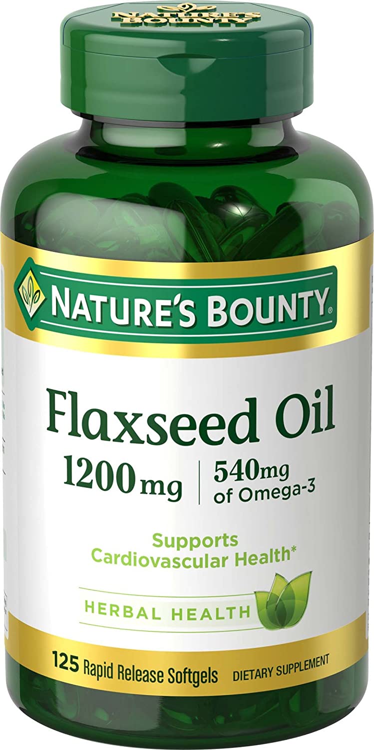 Aceite de linaza y Omega 3, apoya la salud cardiovascular, 1200 mg