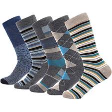 Calcetines de vestir estampados para hombre, - Paquete de 5 (Talla de calcetín: 13-15 talla de zapato: 12-16) NDP-10