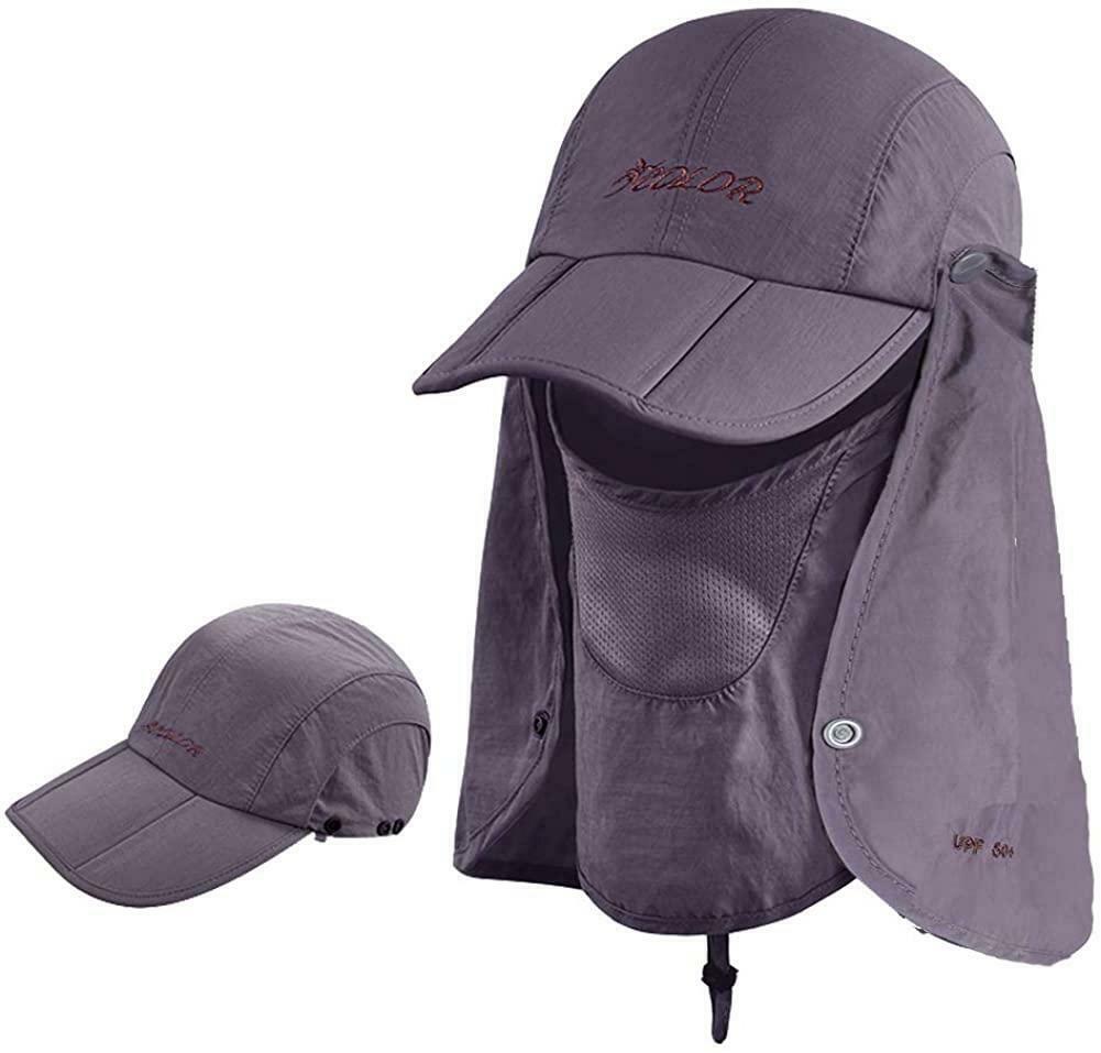 Sombreros de pesca con máscaras faciales- Gris oscuro