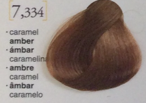 Salerm Hair Color Permanent  2.3oz ( 7.334 Caramel Amber )