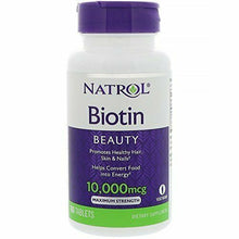 Cargar imagen en el visor de la galería, Biotin Tabletas de máxima fuerza de belleza, 10,000mcg
